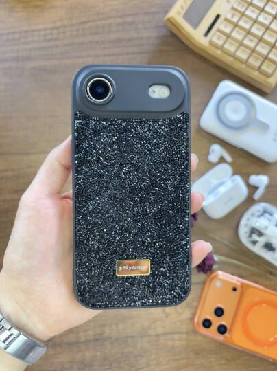 iPhone 17 Air Uyumlu Kadife İç Yüzey Tasarımlı Taşlı Işıltılı Parlak Pırlanta Kılıf Dia Plus - 42