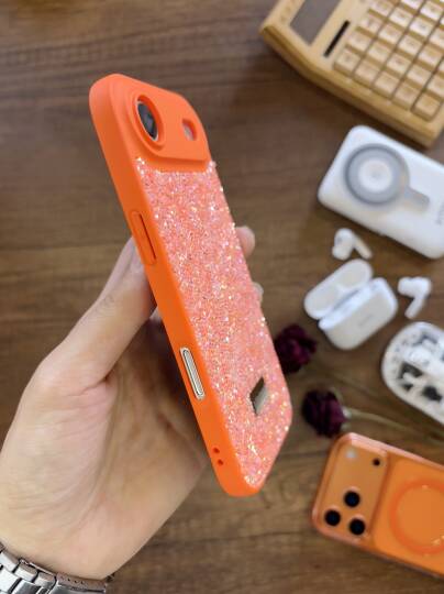 iPhone 17 Air Uyumlu Kadife İç Yüzey Tasarımlı Taşlı Işıltılı Parlak Pırlanta Kılıf Dia Plus - 46