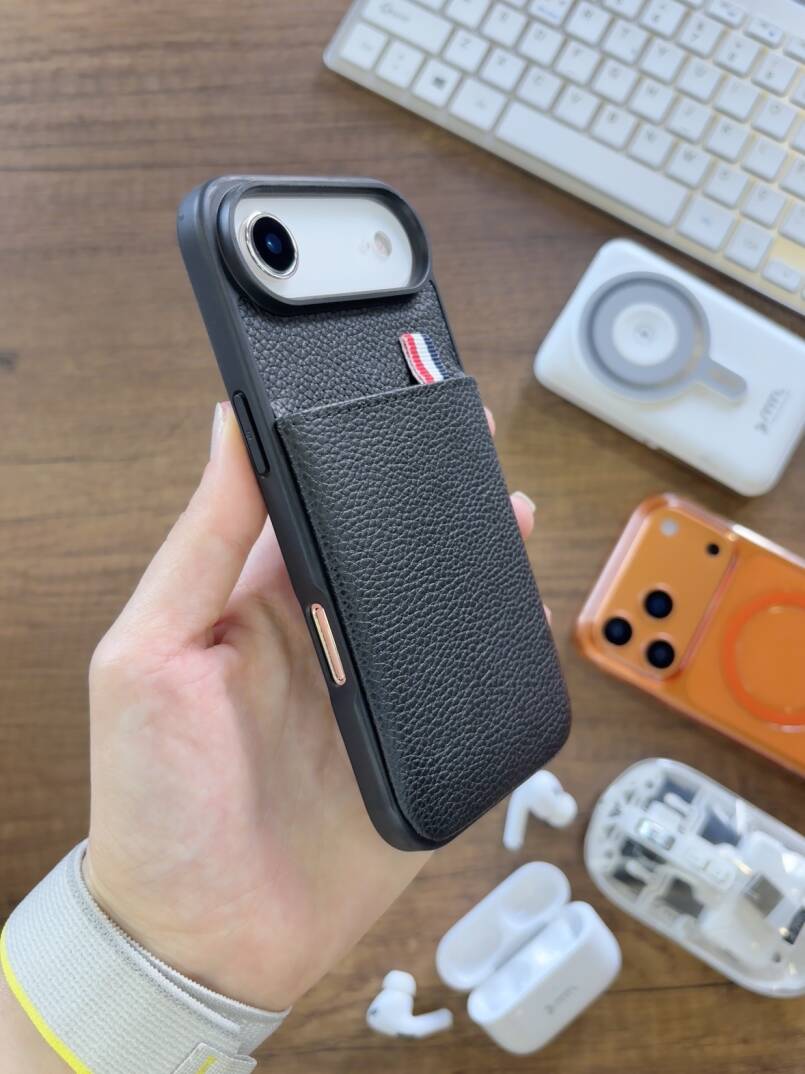 iPhone 17 Air Uyumlu Kılıf Cüzdanlı Deri Kadife İç Yüzeyli SOO-811 Kılıf - 17