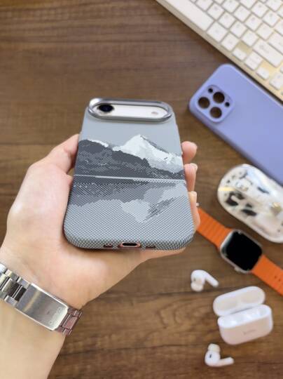 iPhone 17 Air Uyumlu Premium Desenli Sert Magsafe Kılıf Kapak SOO-610 - 15