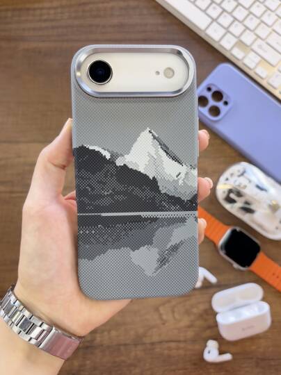 iPhone 17 Air Uyumlu Premium Desenli Sert Magsafe Kılıf Kapak SOO-610 - 16