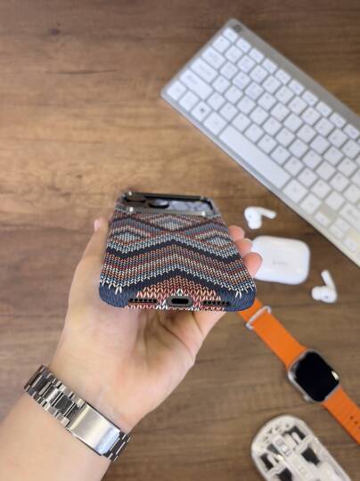 iPhone 17 Pro Kılıf Etnik Desenli Örgü Görünümlü Magsafe Uyumlu Premium Kapak Kılıf SOO-900 - 23