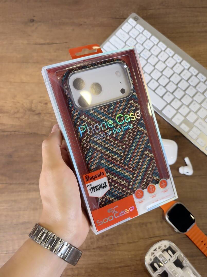 iPhone 17 Pro Max Kılıf Etnik Desenli Örgü Görünümlü Magsafe Uyumlu Premium Kapak Kılıf SOO-900 - 15