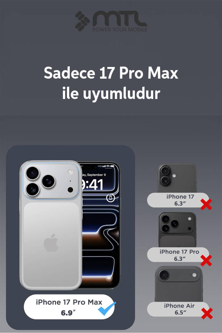 iPhone 17 Pro Max Uyumlu Şeffaf Magsafe Kılıf MTL SAFE - 2