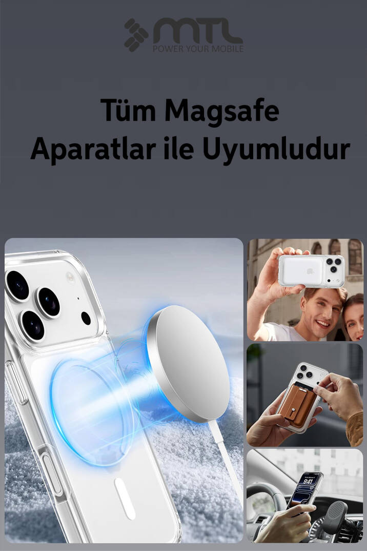 iPhone 17 Pro Max Uyumlu Şeffaf Magsafe Kılıf MTL SAFE - 4