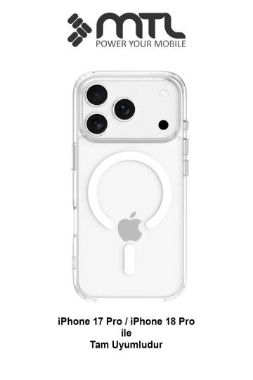 iPhone 17 Pro Uyumlu Animasyonlu Şeffaf Magsafe Şarj Destekli Sararmayan Sert Origin Kılıf