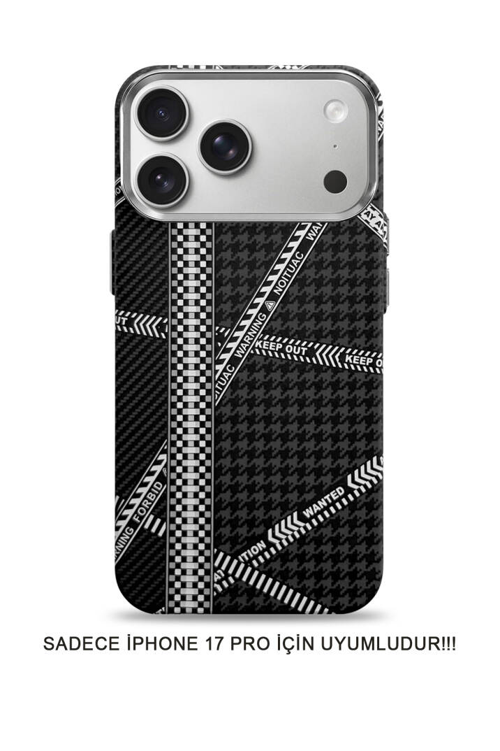 iPhone 17 Pro Uyumlu Premium Desenli Sert Magsafe Kılıf Kapak SOO-610 - 1