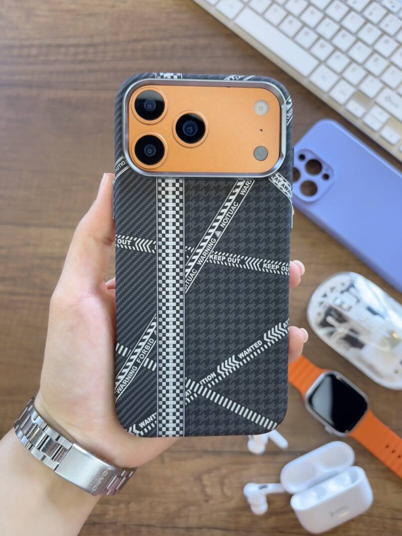iPhone 17 Pro Uyumlu Premium Desenli Sert Magsafe Kılıf Kapak SOO-610 - 5