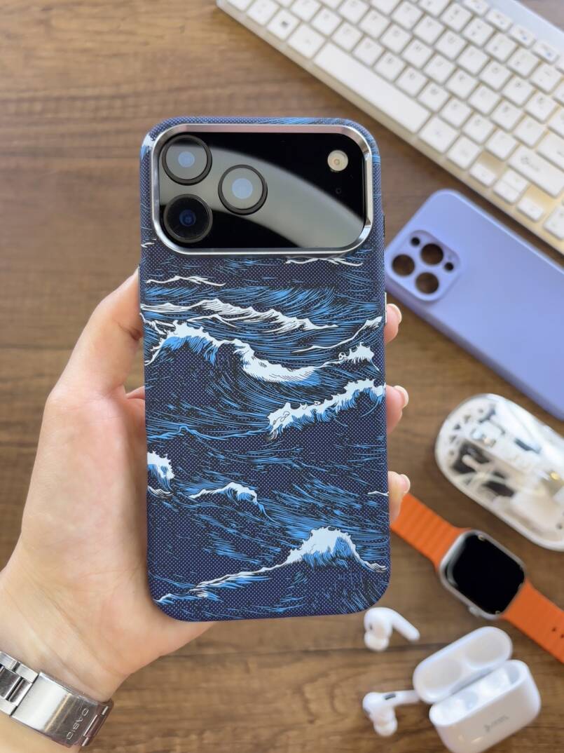 iPhone 17 Pro Uyumlu Premium Desenli Sert Magsafe Kılıf Kapak SOO-610 - 11