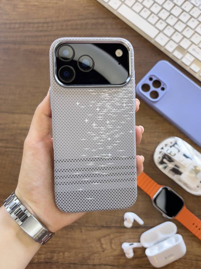 iPhone 17 Pro Uyumlu Premium Desenli Sert Magsafe Kılıf Kapak SOO-610 - 35
