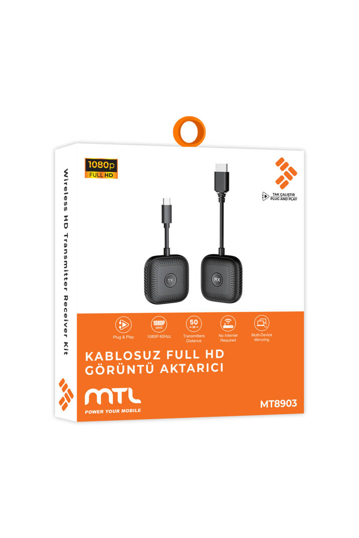 Kablosuz Görüntü Aktarıcı Type-C - 1080P 60Hz, USB-C TX-RX, Tak Çalıştır, TV-PC Bağlantı Kiti - 2