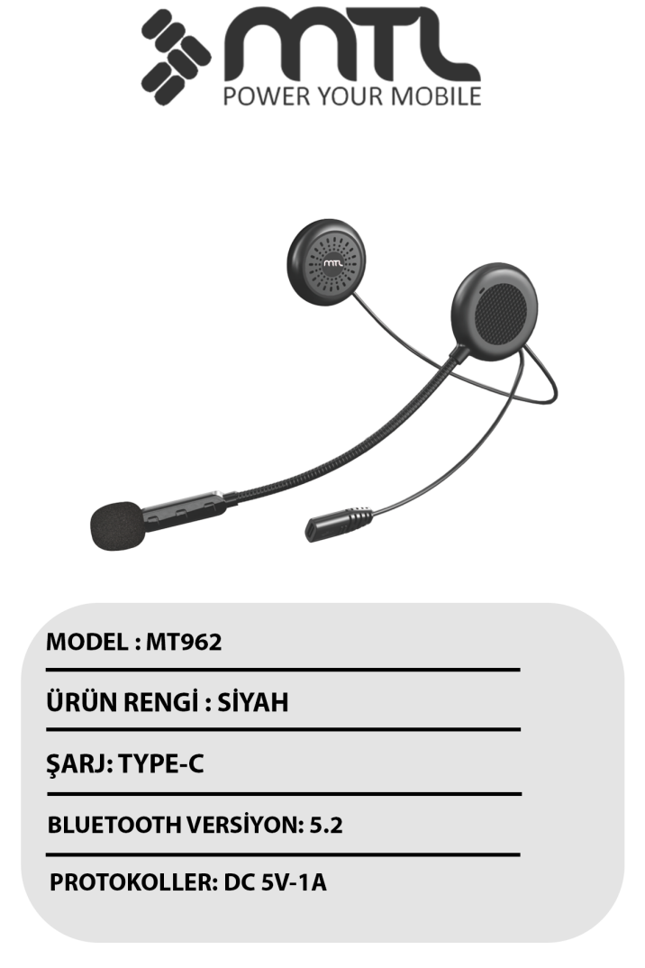 Kask İçi Bluetooth Kulaklık -Otomatik Cevaplama Universal iOS & Android Destekli MT-A962 - 3