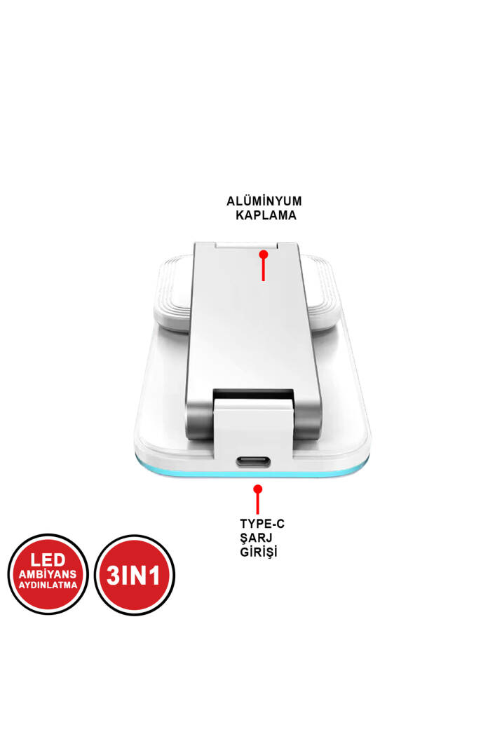 MagSafe Destekli 3'ü 1 Arada Kablosuz Şarj Cihazı – Telefon, Akıllı Saat ve Kulaklık İçin - 3