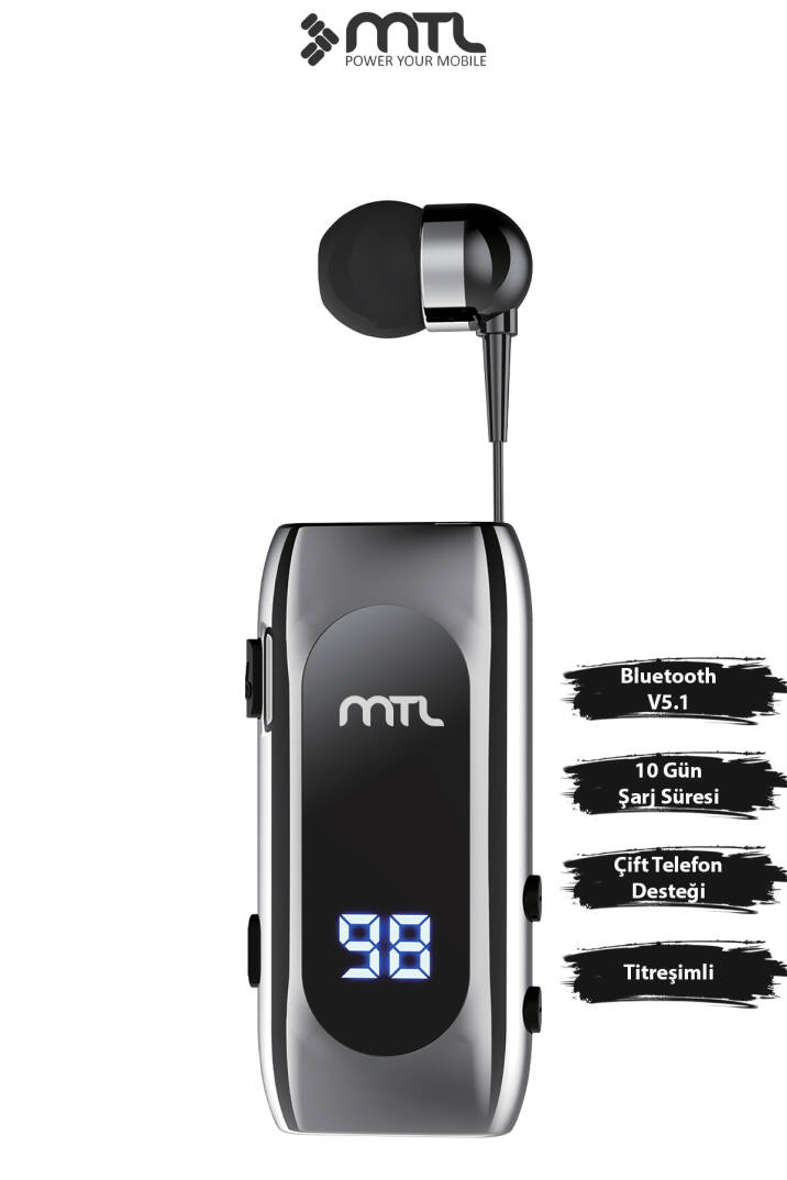 Makaralı Bluetooth Kulaklık Digital Göstergeli Çift Telefon Destekli MT982 - 1
