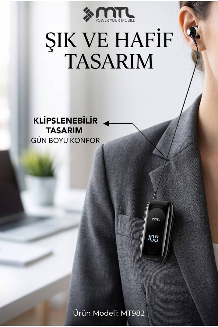 Makaralı Bluetooth Kulaklık Digital Göstergeli Çift Telefon Destekli MT982 - 10