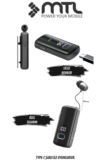 Makaralı Bluetooth Kulaklık Digital Göstergeli Çift Telefon Destekli MT983 - 2