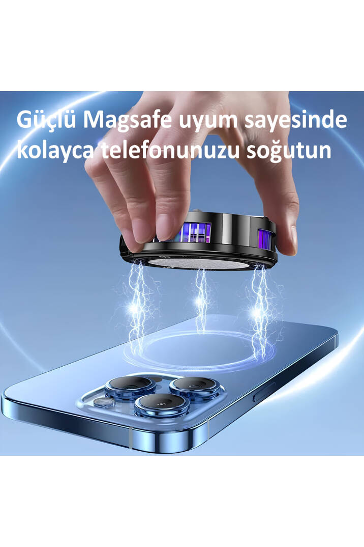 Manyetik Fanlı Telefon Soğutucu | Magsafe Uyumlu, RGB'li, Yapay Zeka Soğutma MT8462 - 8