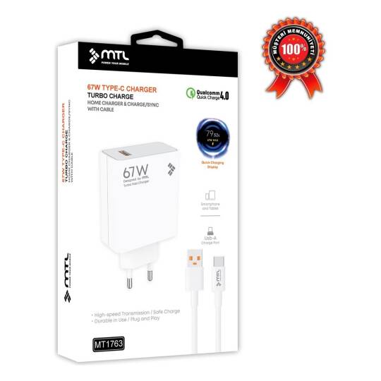 Meizu 20 Classic Uyumlu 67W Turbo USB Şarj Seti Qc 4.0 MT-A1763 - 4