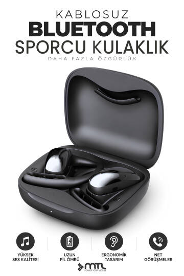 OWS Sporcu Kablosuz Bluetooth Kulaklık Kulak Üstü Ultra Konforlu Air Conduction Tipi MT934