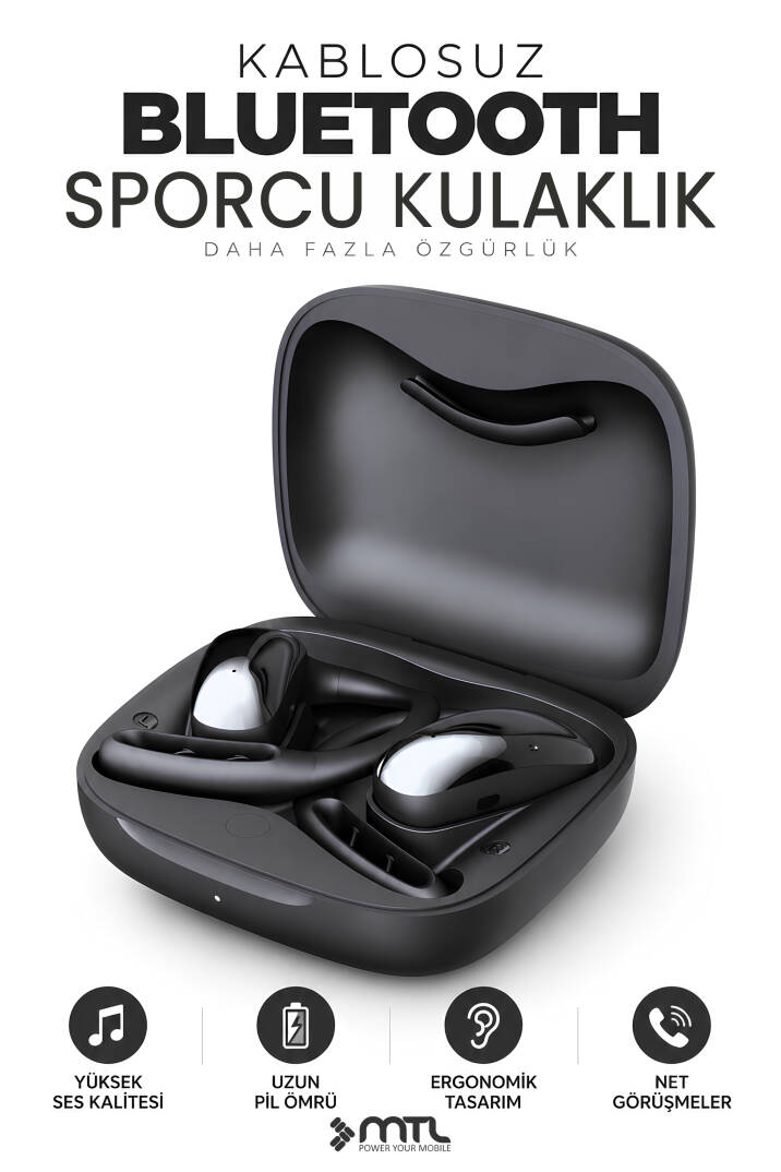 OWS Sporcu Kablosuz Bluetooth Kulaklık Kulak Üstü Ultra Konforlu Air Conduction Tipi MT934 - 1