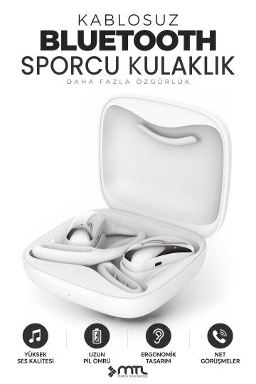 OWS Sporcu Kablosuz Bluetooth Kulaklık Kulak Üstü Ultra Konforlu Air Conduction Tipi MT934 - 8