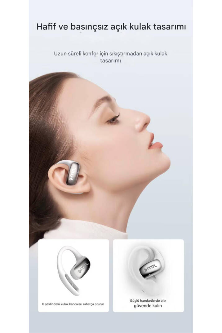 OWS Sporcu Kablosuz Bluetooth Kulaklık Kulak Üstü Ultra Konforlu Air Conduction Tipi MT934 - 19