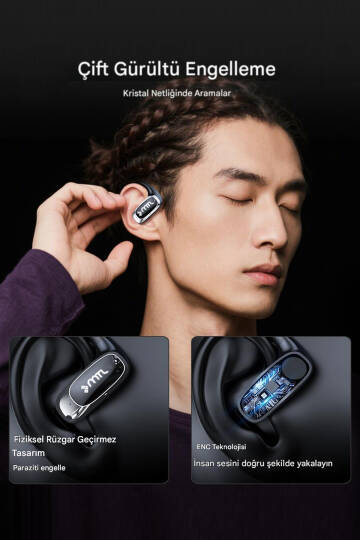 OWS Sporcu Kablosuz Bluetooth Kulaklık Kulak Üstü Ultra Konforlu Air Conduction Tipi MT934 - 27