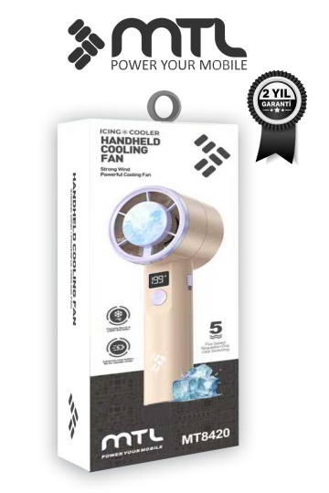 Peltier Buz Soğutmalı El Vantilatörü | 199 Kademe, 3600mAh, 9300 RPM, USB-C, Askılı MT8420 - 6