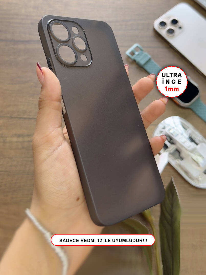 Redmi 12 Uyumlu Süper İnce Mat Ultra Thin Silikon Kılıf - 12