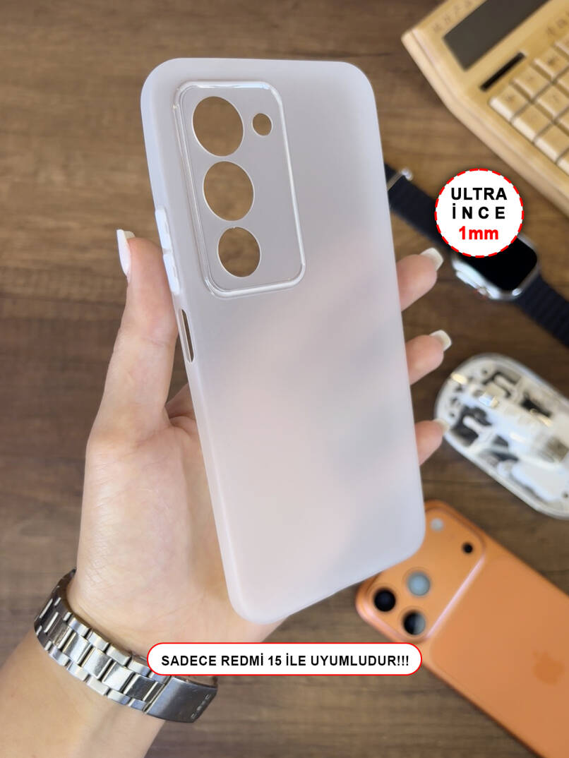Redmi 15 Uyumlu Süper İnce Mat Ultra Thin Silikon Kılıf - 1