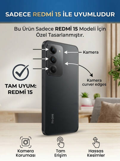 Redmi 15 Uyumlu Süper İnce Mat Ultra Thin Silikon Kılıf - 15
