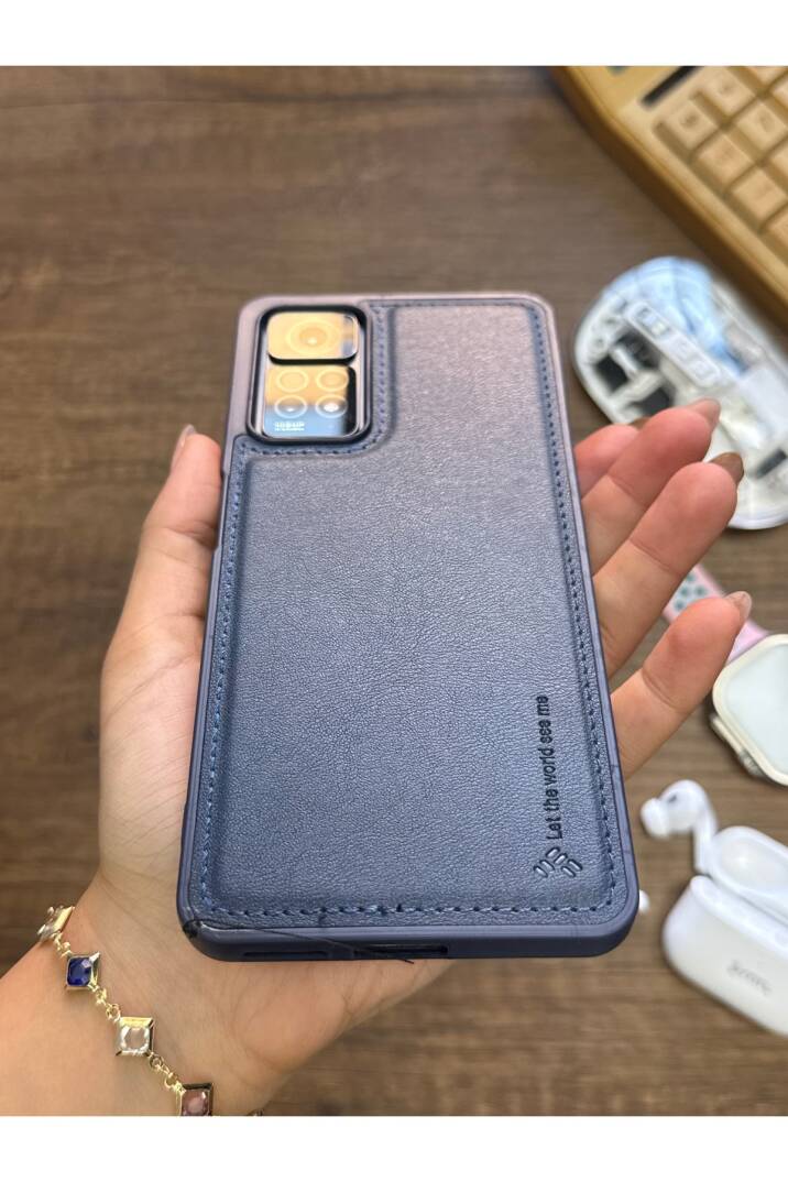 Redmi Note 11 Pro 4G Uyumlu Premium Deri Dokulu Darbelere Karşı Dayanıklı Nazal Silikon Kılıf - 3