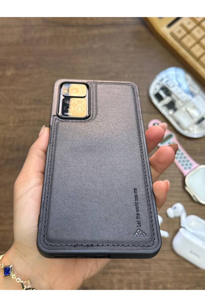 Redmi Note 11 Pro 4G Uyumlu Premium Deri Dokulu Darbelere Karşı Dayanıklı Nazal Silikon Kılıf - 15