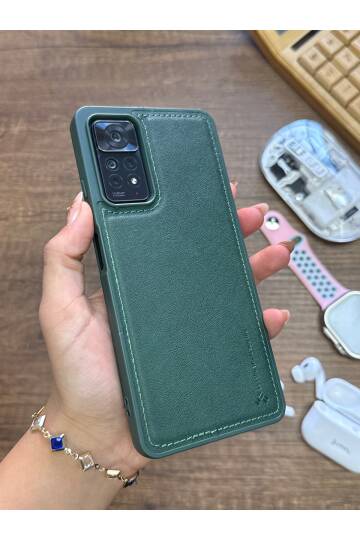 Redmi Note 11 Pro 4G Uyumlu Premium Deri Dokulu Darbelere Karşı Dayanıklı Nazal Silikon Kılıf - 17