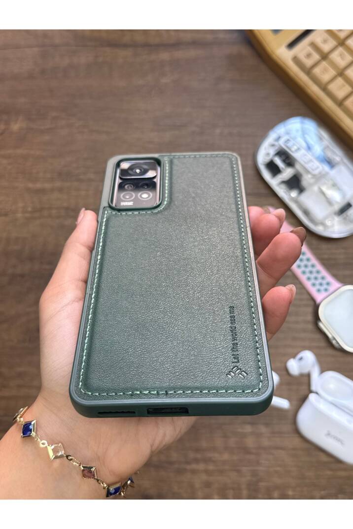 Redmi Note 11 Pro 4G Uyumlu Premium Deri Dokulu Darbelere Karşı Dayanıklı Nazal Silikon Kılıf - 19