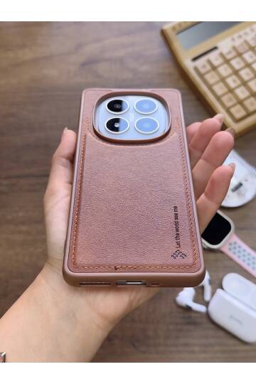 Redmi Note 14 Pro Plus 5G Uyumlu Premium Deri Dokulu Darbelere Karşı Dayanıklı Nazal Silikon Kılıf - 3