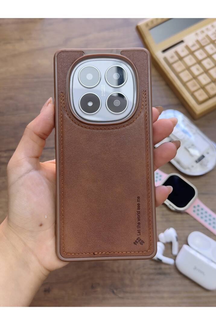 Redmi Note 14 Pro Plus 5G Uyumlu Premium Deri Dokulu Darbelere Karşı Dayanıklı Nazal Silikon Kılıf - 4