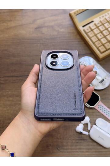 Redmi Note 14 Pro Plus 5G Uyumlu Premium Deri Dokulu Darbelere Karşı Dayanıklı Nazal Silikon Kılıf - 11