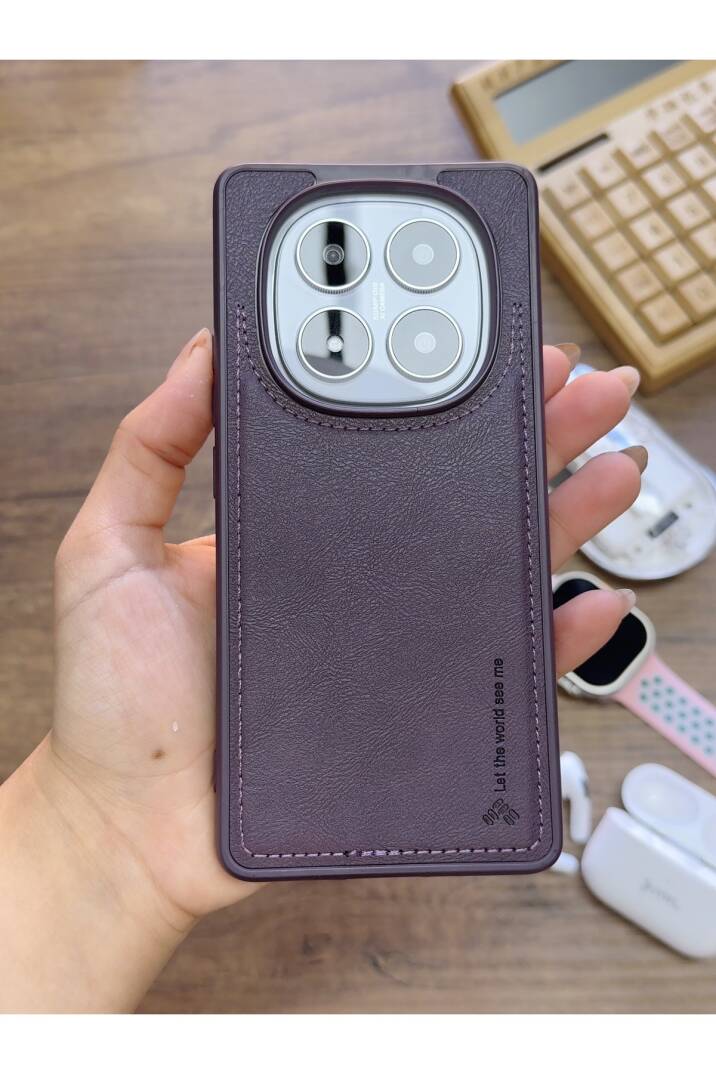 Redmi Note 14 Pro Plus 5G Uyumlu Premium Deri Dokulu Darbelere Karşı Dayanıklı Nazal Silikon Kılıf - 16