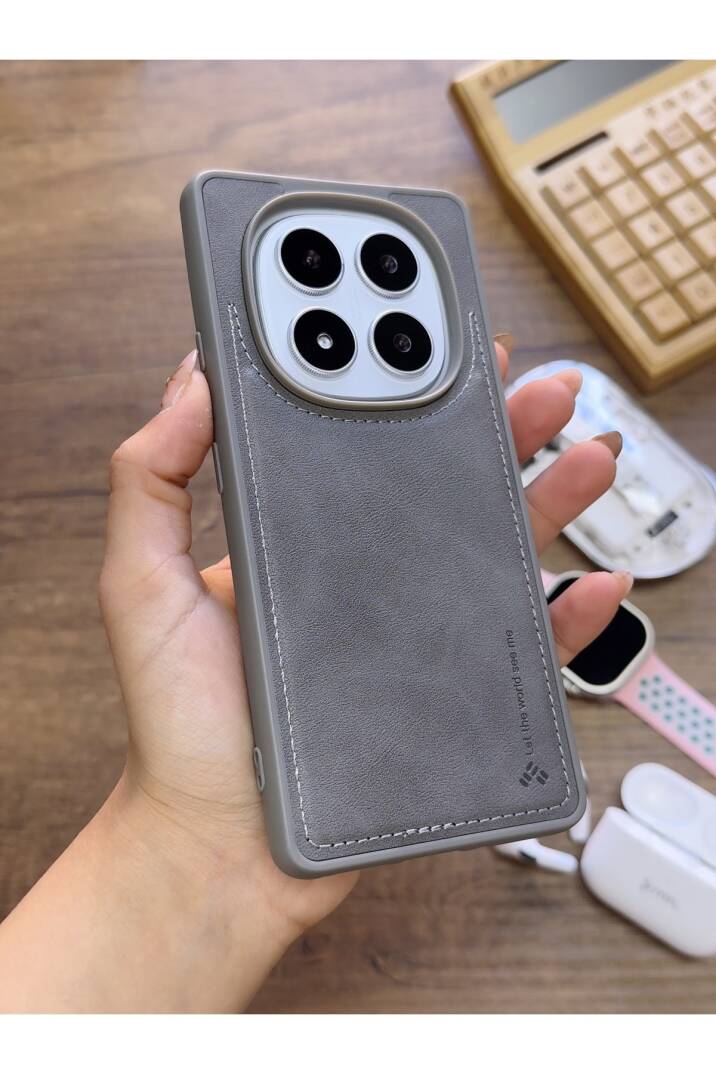 Redmi Note 14 Pro Plus 5G Uyumlu Premium Deri Dokulu Darbelere Karşı Dayanıklı Nazal Silikon Kılıf - 21