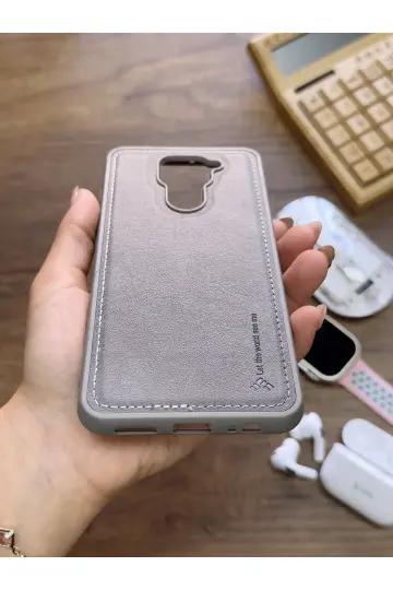 Redmi Note 9 Uyumlu Premium Deri Dokulu Darbelere Karşı Dayanıklı Nazal Silikon Kılıf - 3
