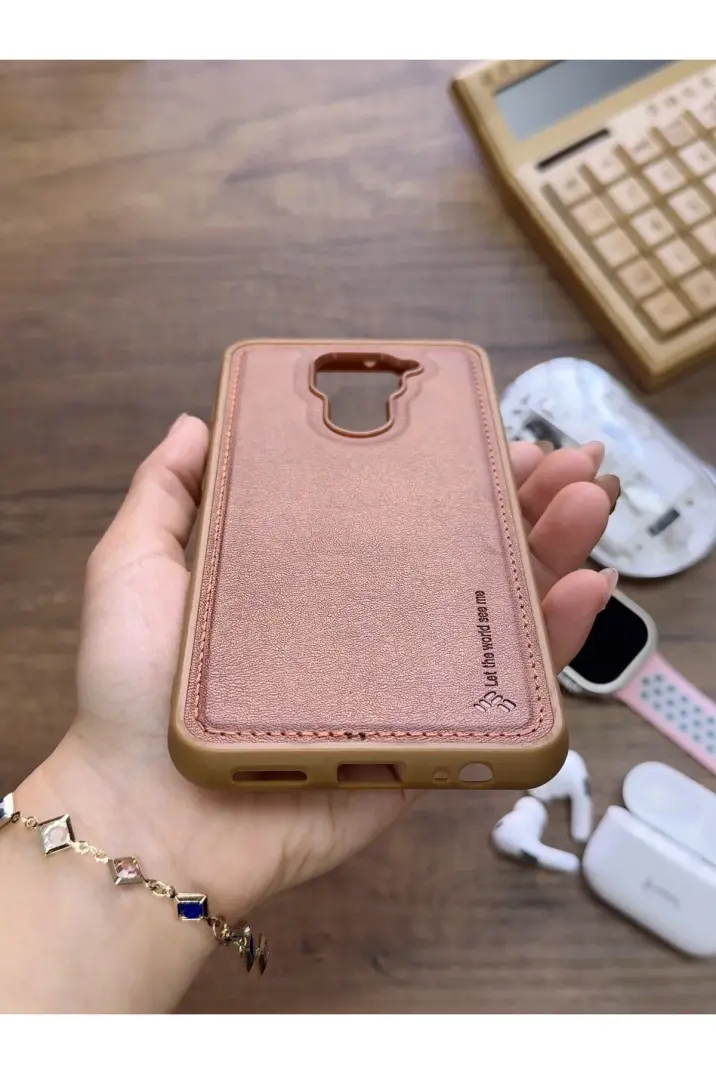 Redmi Note 9 Uyumlu Premium Deri Dokulu Darbelere Karşı Dayanıklı Nazal Silikon Kılıf - 10