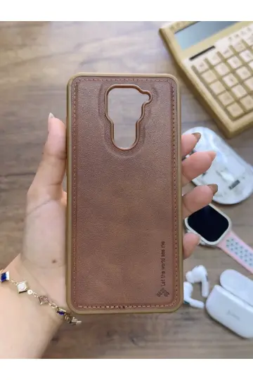 Redmi Note 9 Uyumlu Premium Deri Dokulu Darbelere Karşı Dayanıklı Nazal Silikon Kılıf - 11