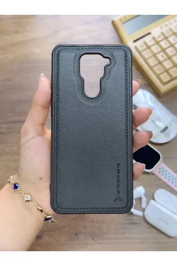 Redmi Note 9 Uyumlu Premium Deri Dokulu Darbelere Karşı Dayanıklı Nazal Silikon Kılıf - 19