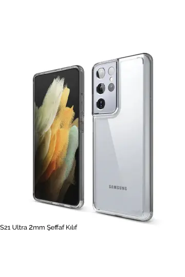S21 Ultra 2MM Kalın Şeffaf Kılıf POULS21ULTRA - 5