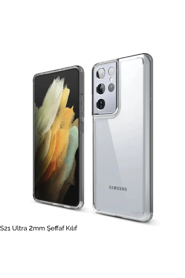 S21 Ultra 2MM Kalın Şeffaf Kılıf POULS21ULTRA - 5