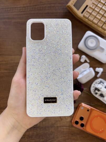 Samsung A06 Uyumlu Kadife İç Yüzey Tasarımlı Taşlı Işıltılı Parlak Pırlanta Kılıf Dia Plus - 3