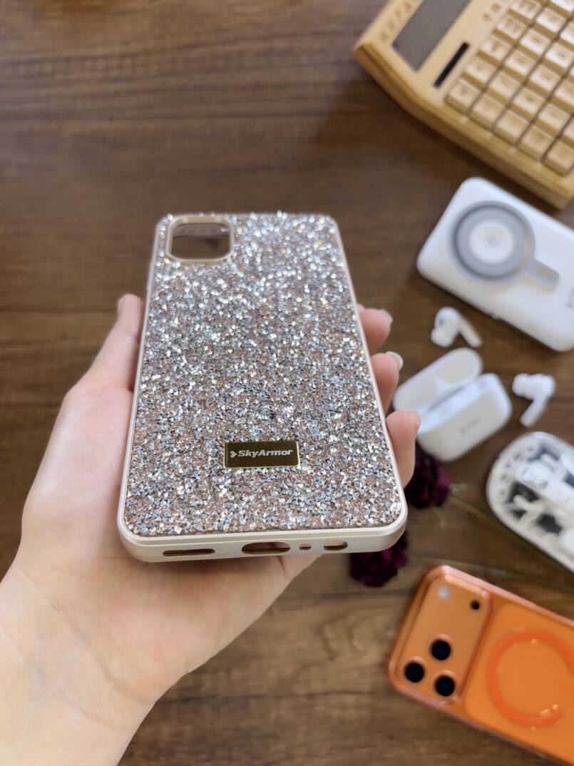 Samsung A06 Uyumlu Kadife İç Yüzey Tasarımlı Taşlı Işıltılı Parlak Pırlanta Kılıf Dia Plus - 10