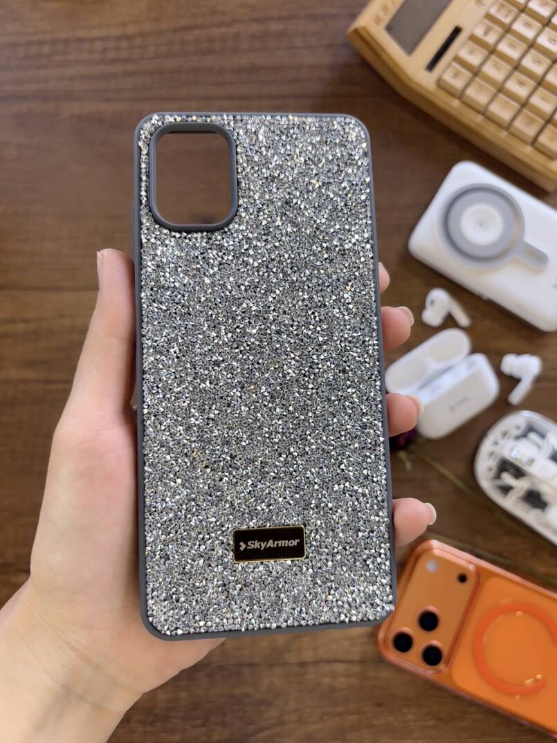 Samsung A06 Uyumlu Kadife İç Yüzey Tasarımlı Taşlı Işıltılı Parlak Pırlanta Kılıf Dia Plus - 14