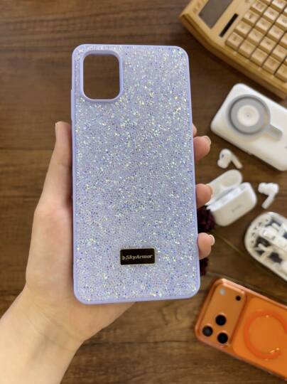 Samsung A06 Uyumlu Kadife İç Yüzey Tasarımlı Taşlı Işıltılı Parlak Pırlanta Kılıf Dia Plus - 21